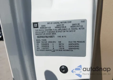 2008 Saturn Outlook Xr from USA, damaged, VIN 5GZER23798J168871